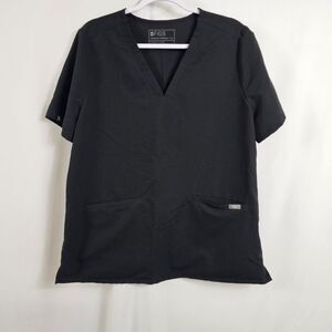 Figs Casma Three Pocket Scrub Top In Black -Size XL